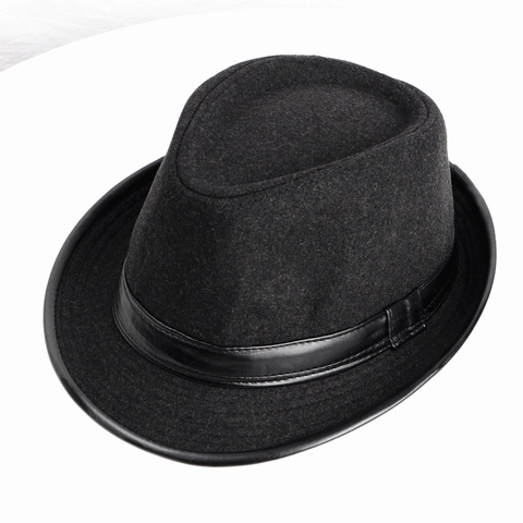 Cappello Fedora Jazz Vintage In Ecopelle Stile Britannico Gentleman Retro Per Uomini Donne