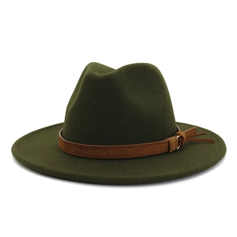 Fedora Hut Mit Breiter Krempe Baumwolle Polyester Filz Jazz Kappe Mit Gürtelschnalle Quaste Retro Elegant Verstellbar