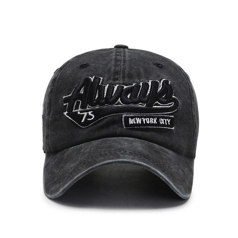 Casquette De Baseball En Coton Lavé Vintage Chapeau De Soleil Rétro Réglable Avec Broderie Unisexe