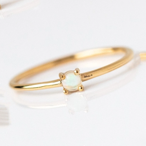 Anillo Minimalista De Cobre Blanco Chapado En Oro De 18K Elegante Estilo Bosque Joyería Fina De Perla Artificial Para Mujeres