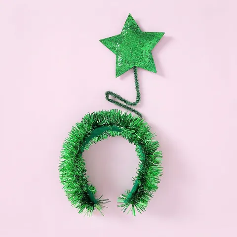 Christmas Star Headband For Kids Tinsel Sequin Glitter Star Spring Headband For Holiday Party Costumes Accessory