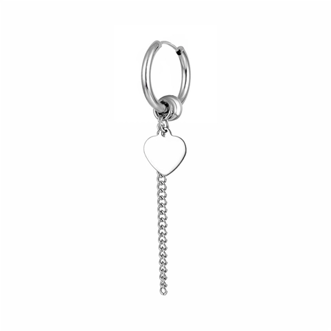 Orecchini Cerchio Punk Acciaio Inossidabile Con Catena Nappa Pendenti Croce Cuore Luna Stella Farfalla Unisex
