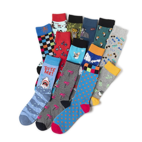 Novelty Crew Socks Cotton Blend Breathable Animal Printed Cartoon Mid-Calf Casual Fashion Unisex