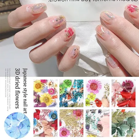 Mixed Natural Dried Flowers 3D Nail Art Decorations Real Petals DIY Beauty Manicure Japanese Style Multi Color Elegant