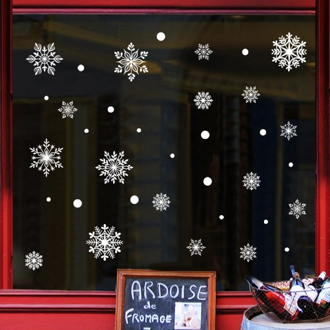 Schneeflocken Fensteraufkleber Statisch Haftend Weihnachten Deko Abnehmbare PVC Glasaufkleber Winter Urlaub Home Party