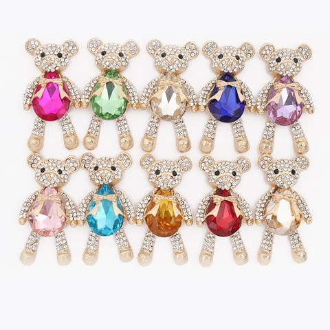 Bär Form DIY Schmuck Zubehör Glänzend Legierung Strass Großer Kristall Anhänger Für Handyhülle Kleidung Dekoration