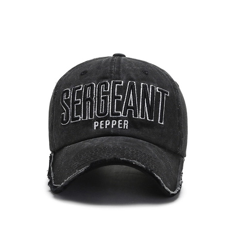 Washed Cotton Baseball Cap Distressed Vintage Embroidery Adjustable Outdoor Sun Hat For Men Women