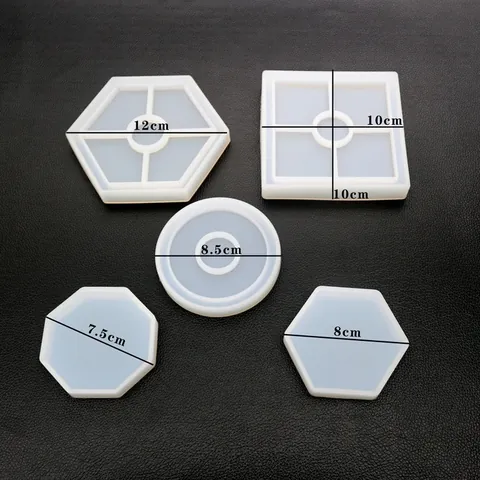 Stampi In Silicone Per Sottobicchieri Superficie A Specchio Forme Geometriche Per Fusione In Resina Epossidica DIY