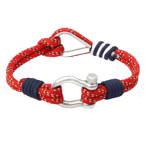 Bracciale In Paracord Nautico Fatto A Mano Con Fibbia A Grillo A Cuore In Acciaio Inossidabile Gioielli Da Sopravvivenza Uomo Donna
