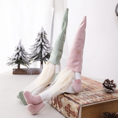 Décoration De Gnome De Noël En Peluche Ornement Tomte Suédois Nordique Chapeau À Paillettes Longue Barbe Décor De Table