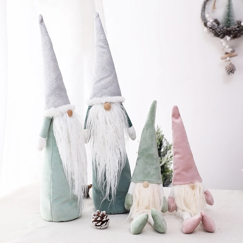 Décoration De Gnome De Noël En Peluche Ornement Tomte Suédois Nordique Chapeau À Paillettes Longue Barbe Décor De Table