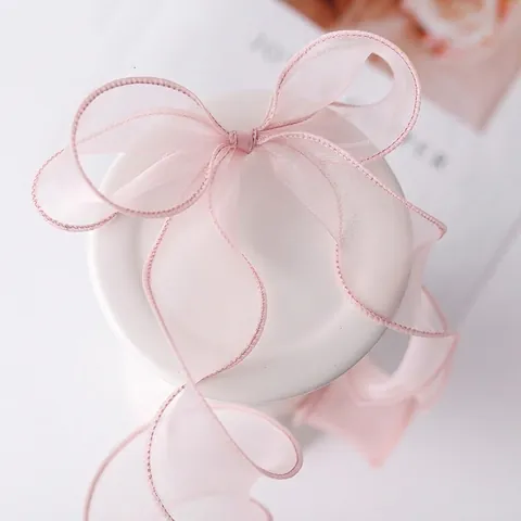 Organza Lint Gegolfde Rand Vissenstaart Chiffon Lint Voor DIY Strikken Cadeauverpakking Boeketten Decoraties