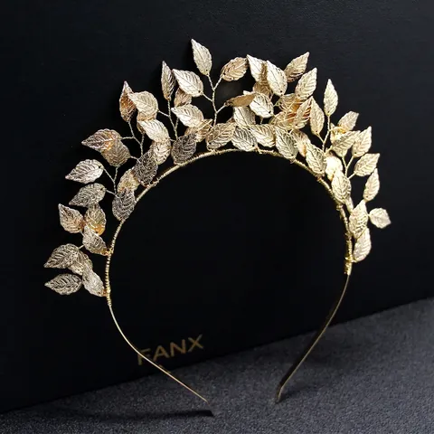 Damen Braut Blatt Stirnband Legierung Zweig Handgefertigt Künstliche Perle Strass Haarreif Hochzeit Accessoire