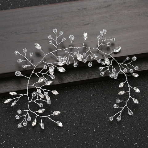Handgefertigter Brauthaarranken Haarschmuck Künstliche Perle Kristall Legierung Hochzeit Haarkamm Eleganter Blumen Blatt Kopfschmuck Für Bräute