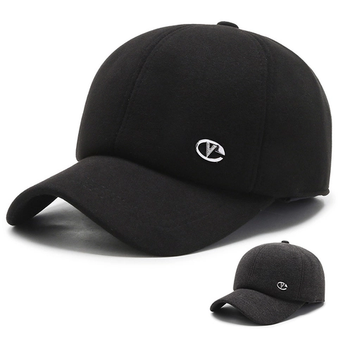 Herren Winter Baseball Kappe Mit Ohrenschützer Dick Warm Wattiert Polyester Verstellbar Hut Für Ältere Männer Opa