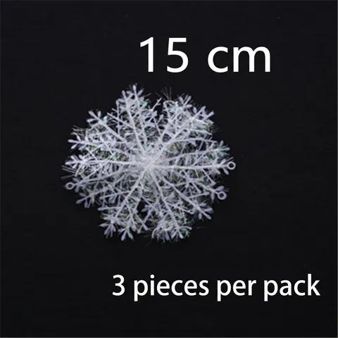 Iridescent 3D Snowflake Christmas Ornaments PVC Plastic Glitter Hanging Decor Winter Wonderland Party Tree Decorations