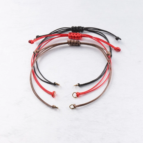 Pulsera De Cuerda Trenzada A Mano Con Conector De Acero Inoxidable Cordón De Cera Ajustable Minimalista Joyería Unisex