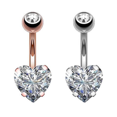 Herz Zirkonia Bauchnabelpiercing Schmuck Mit 316 Chirurgenstahl Stab Eleganter Körperschmuck Für Damen Und Herren