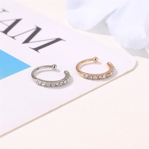 Orecchini Ear Cuff In Rame Con Strass Senza Buco Gioielli Geometrici Minimalisti Da Donna Singolo
