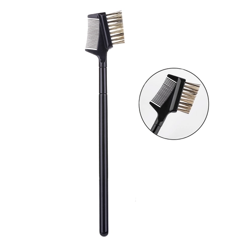 Double Ended Eyebrow Brush And Eyelash Comb With Spoolie Nylon Bristles Professional Makeup Grooming Tool Portable