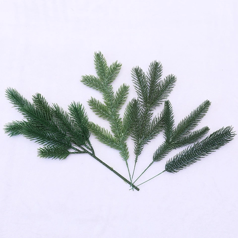 Artificial Pine Needles Branches PE Realistic Greenery For Christmas Decoration DIY Floral Arrangement Home Office Party Ornament