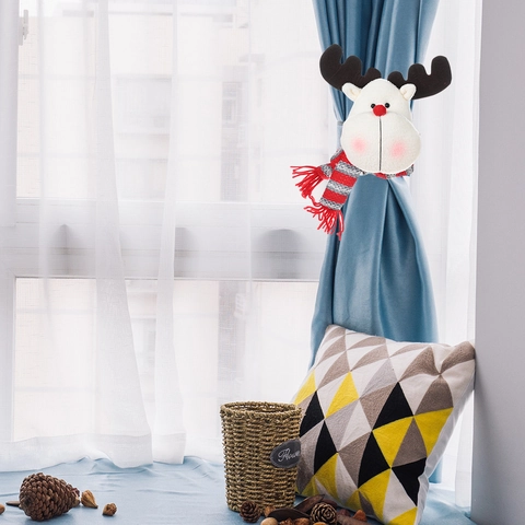 Weihnachten Weihnachtsmann Schneemann Rentier Gestrickte Plüsch Gardinenhalter Vliesstoff Dekorativer Halter Für Zuhause Urlaub Party Deko
