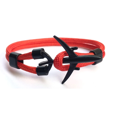 Handmade Nylon Paracord Bracelet With Alloy Airplane Clasp Nautical Aviation Jewelry For Men Women Minimalist Casual Style