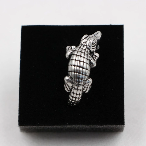 Anillo Abierto Cocodrilo Retro Aleación Animal Punk Rock Estilo Joyería Ajustable Para Hombres Mujeres