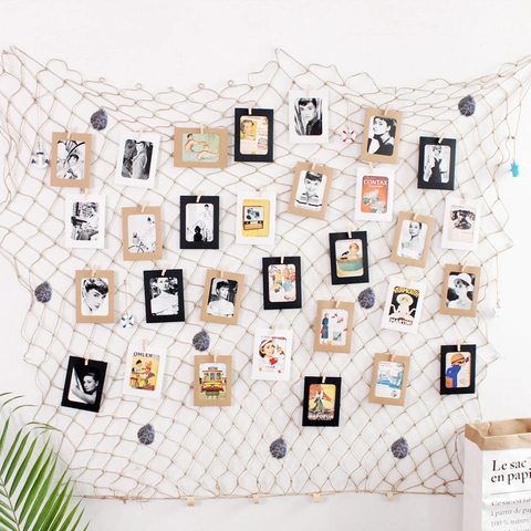 Rete Da Pesca Decorativa Stile Mediterraneo Corda Cotone Appeso A Parete Con Conchiglie Decorazione Nautica Per La Casa