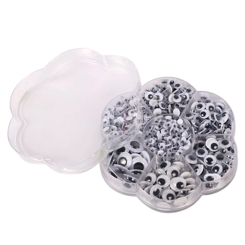 Sortierte Größen Kunststoff Googly Eyes Set Schwarz Weiß Wackelaugen Mit Aufbewahrungsbox Für DIY Puppenherstellung Bastelprojekte Halloween Zubehör