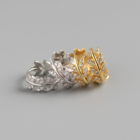 925 Sterling Silber Olivenblatt Creolen Mit Funkelndem Zirkonia Elegante INS Stil Für Damen Schmuck