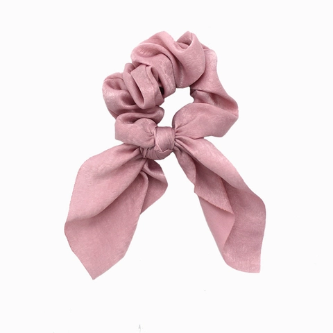Satin Bow Scrunchies Hair Ties With Long Ribbon Ponytail Holder Elastic Satin Like Fabric Hair Accessories For Women