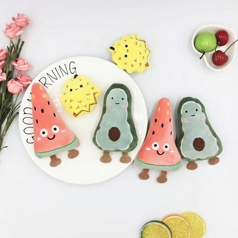 Süße Cartoon Plüsch Frucht Brosche Pin Bestickt Wassermelone Avocado Durian Für Kleidung Tasche Dekoration Kawaii Zubehör