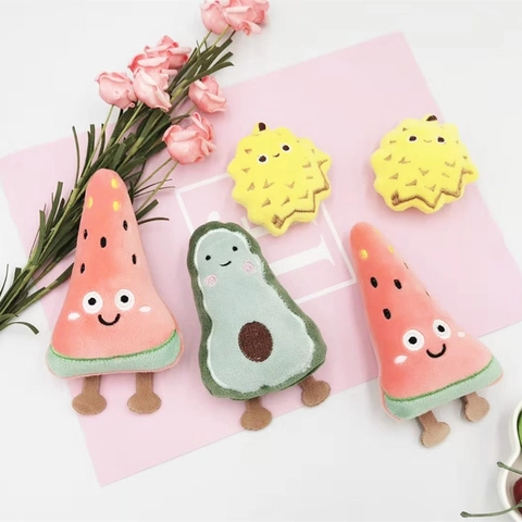 Süße Cartoon Plüsch Frucht Brosche Pin Bestickt Wassermelone Avocado Durian Für Kleidung Tasche Dekoration Kawaii Zubehör