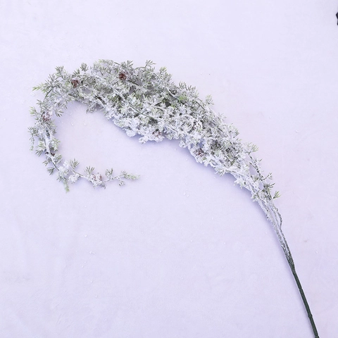 Ramas De Pino De Navidad Con Nieve Artificial Enredaderas De Cedro PE Con Piñas Decoración De Hogar De Invierno