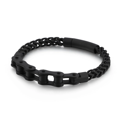 Pulsera De Cadena De Motocicleta Para Hombre Acero Inoxidable Estilo Motero Eslabones Trenzados Punk Cierre Mecánico
