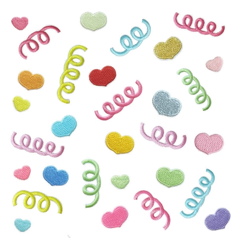 Embroidered Patches Self Adhesive Colorful Spiral Heart Shape DIY Clothing Decoration Repair Iron On Sew On Fabric