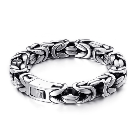 Collana A Catena Bizantina Da Uomo Acciaio Inossidabile Pesante Punk Retrò Gotico