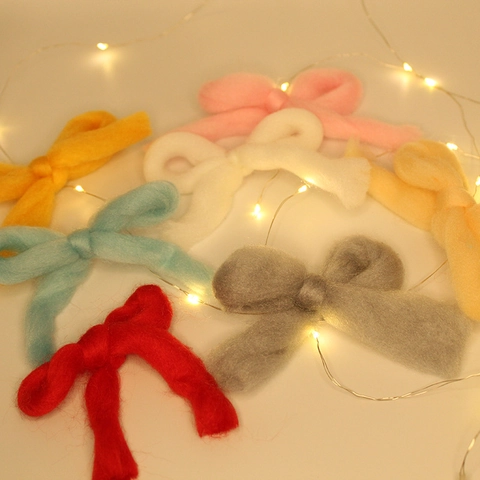 Ornamento Fiocco Per Albero Di Natale Floccatura Feltro Di Lana Macaron Colorato Decorazione Appesa Festiva Fai Da Te