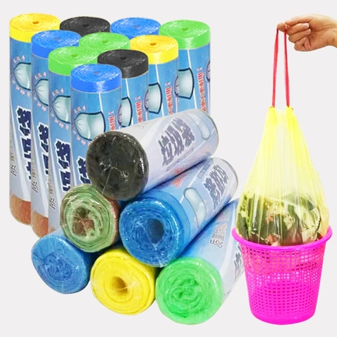 Sacchi Spazzatura Con Coulisse Sacchetti In Plastica Ispessita Usa E Getta Resistenti Anti Perdite Chiusura Automatica Casa Cucina