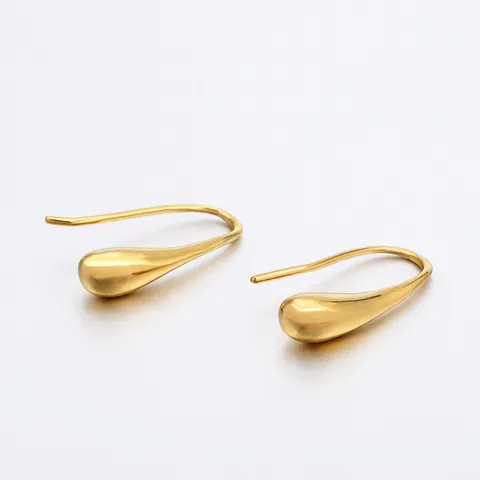 Pendientes De Gota De Agua En Acero Inoxidable Pulido Joyas Geométricas Minimalistas Para Mujeres Chicas Colgantes Lisos