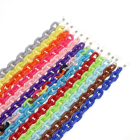 Glasses Chain Strap Acrylic Large Link Anti Slip Eyewear Lanyard Candy Color Neck Holder For Women Men