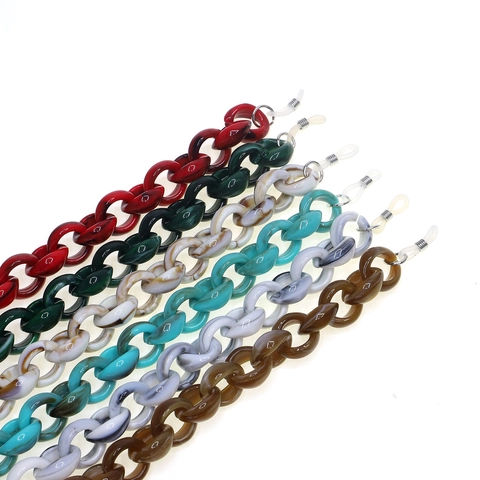 Fashion Acrylic Glasses Chain Anti Slip Eyeglass Lanyard Leopard Print Marble Tortoise Shell Eyewear Strap For Women