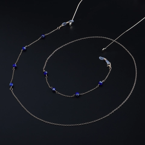 Evil Eye Glasses Chain Metal Beaded Sunglasses Holder Strap Anti Lost Eyewear Cord Handmade Retro Ethnic Accessories
