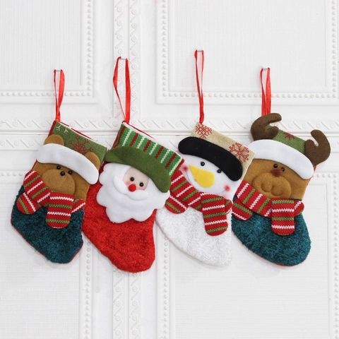 Calza Di Natale Decorazione Da Appendere Feltro Tessuto Non Tessuto Sacchetto Regalo Caramelle Cartone Babbo Natale Pupazzo Di Neve Alce