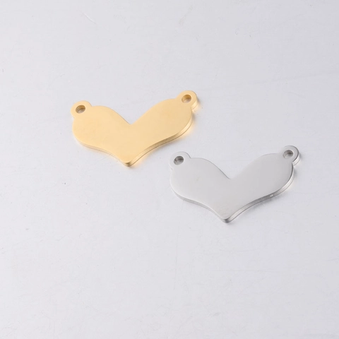 Conector De Corazón Encanto Acero Inoxidable 304 Pulido Espejo Para DIY Collar Pulsera Fabricación De Joyas Accesorios