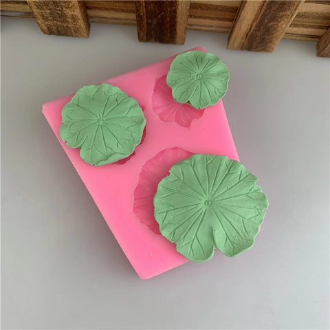 Lotus Leaf Silicone Mold For Fondant Cake Decoration Baking Tool Leaf Vein Texture DIY Craft Pink