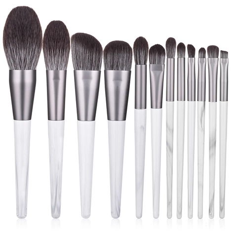 Professional Makeup Brushes Synthetic Fiber Bristles Soft Wooden Handle Metal Ferrule Face Eye Shadow Foundation Powder Blending