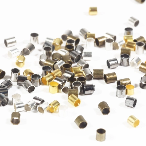 Koperen Knijpkralen Metalen Positioneringsbuizen Voor Doe-Het-Zelf Sieraden Maken Ketting Armband Tussendoortjes