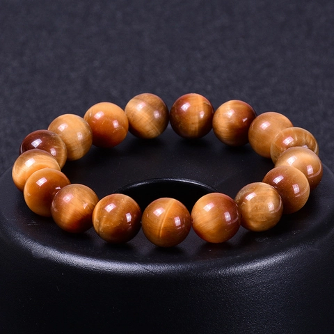 Bracciale Di Perline Occhio Di Tigre Solare Naturale Pietra Preziosa Rotonda Gioielli Elastici Per Uomini E Donne Moda